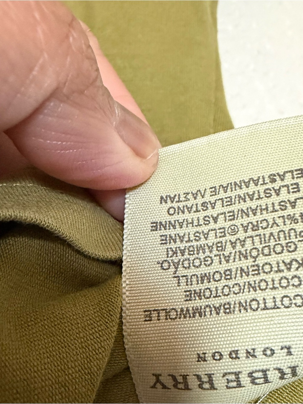Burberry Olive Green Short Sleeve Polo with Signature Check Collar - Picture 6 of 6